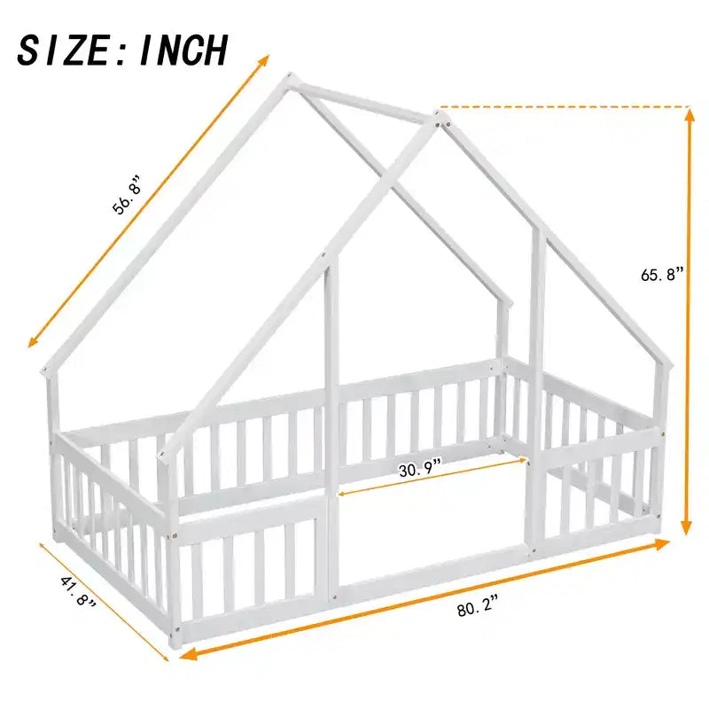 MAYEERTY King Loft Bed Under-Bed Storage High Weight Capacity Heavy-Duty Metal