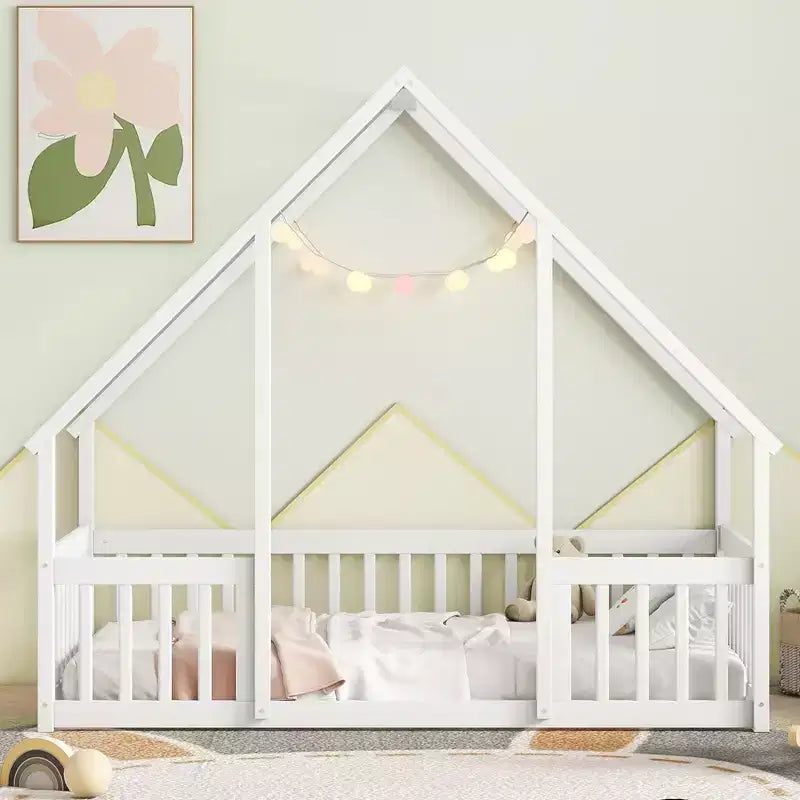 MAYEERTY King Loft Bed Under-Bed Storage High Weight Capacity Heavy-Duty Metal