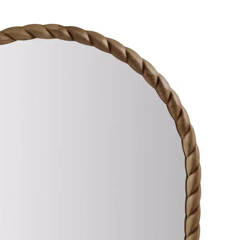 24 x 36 Arched Wall Decorative Mirror with Elegantly Braided Rubberwood Frame, Modern Accent for Bedroom, Bathroom, Living Room-Panipeachy