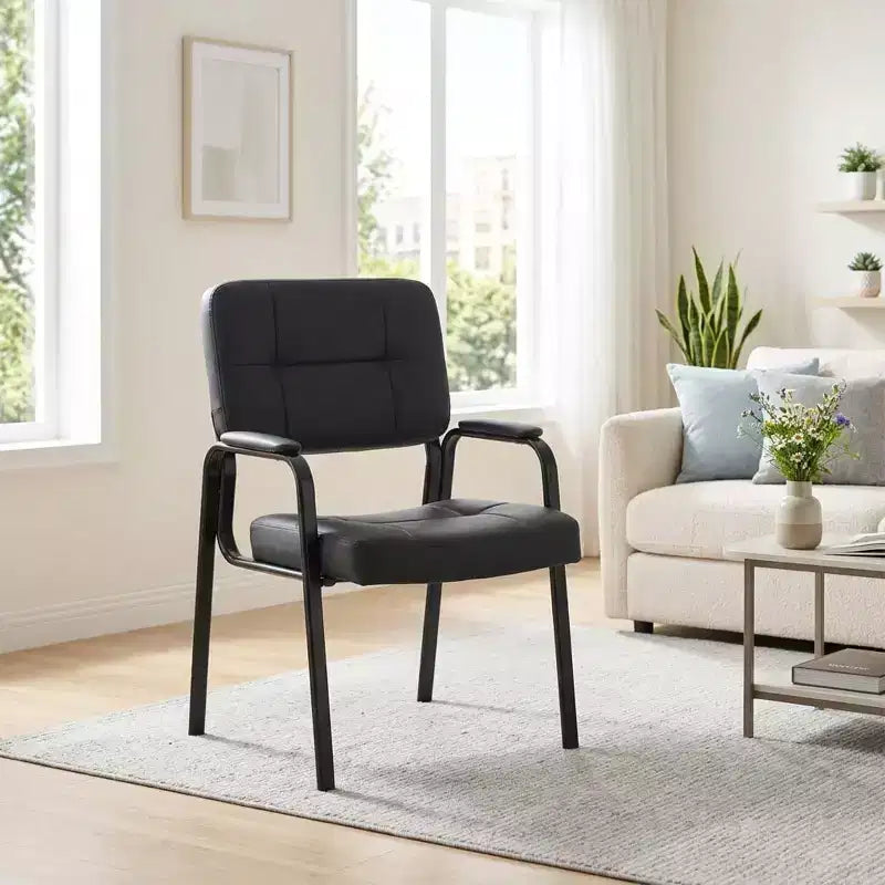BestMassage Leather Guest Chair, 250 lbs Capacity, Easy-Clean Reception Chair for Office, Waiting Room & Home