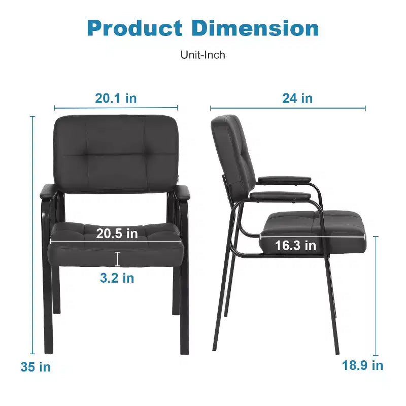 BestMassage Leather Guest Chair, 250 lbs Capacity, Easy-Clean Reception Chair for Office, Waiting Room & Home