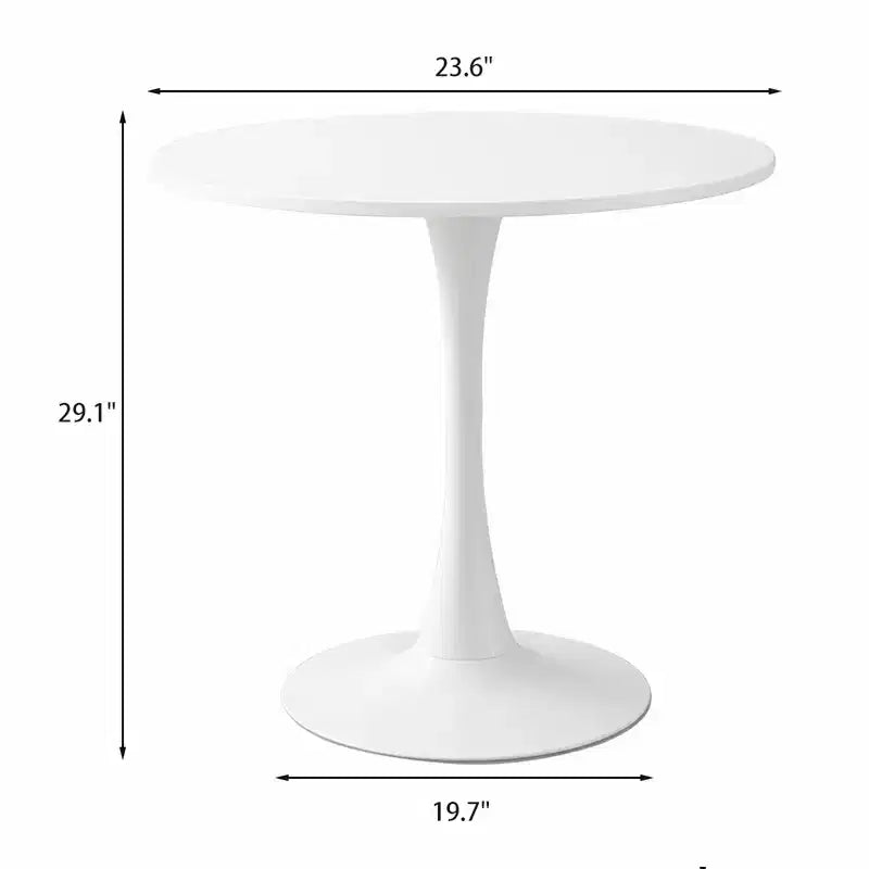 Fun little toys brand White Round Table, Modern Dining Table, MDF Top and Steel Base Tulip Round Kitchen Table, Mid Century Coffee Table