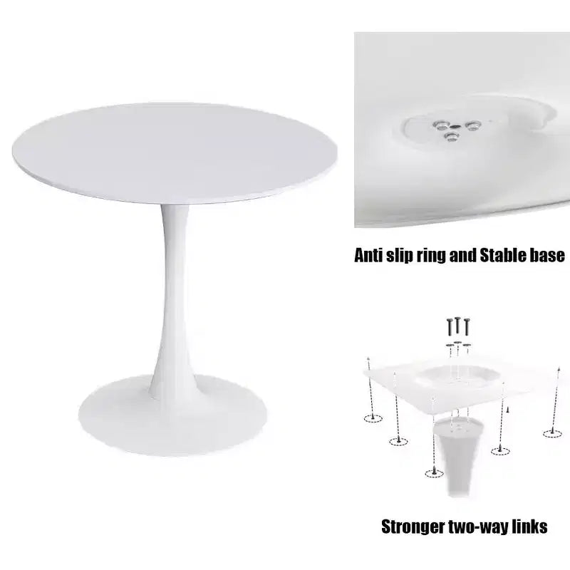 Fun little toys brand White Round Table, Modern Dining Table, MDF Top and Steel Base Tulip Round Kitchen Table, Mid Century Coffee Table