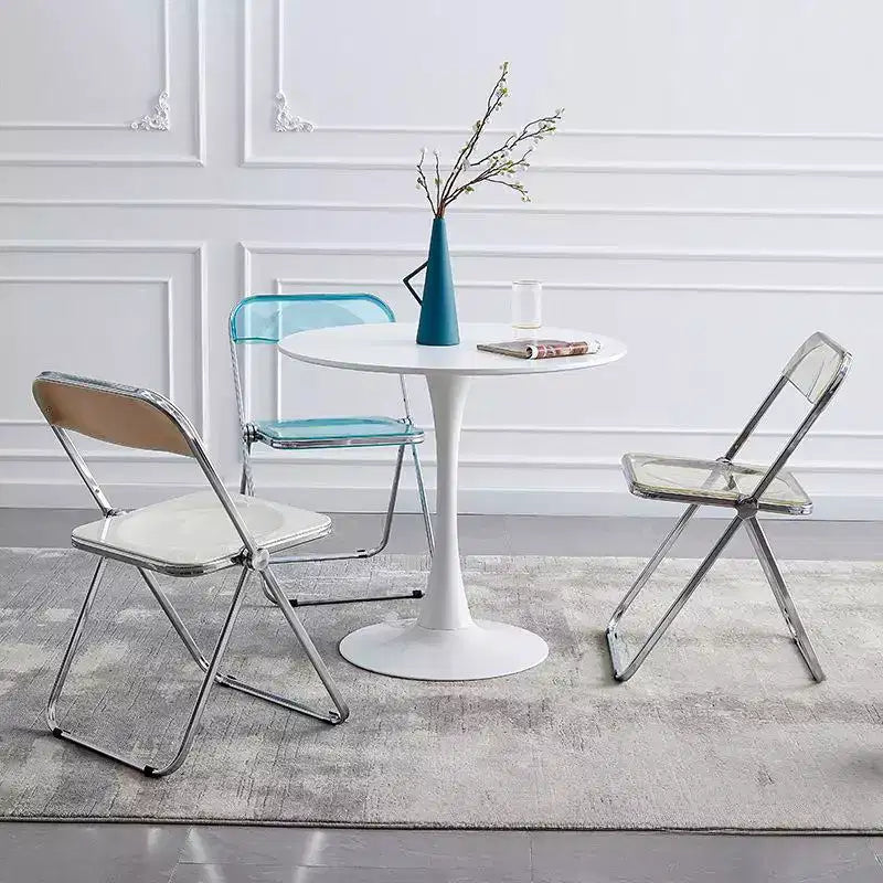 Fun little toys brand White Round Table, Modern Dining Table, MDF Top and Steel Base Tulip Round Kitchen Table, Mid Century Coffee Table