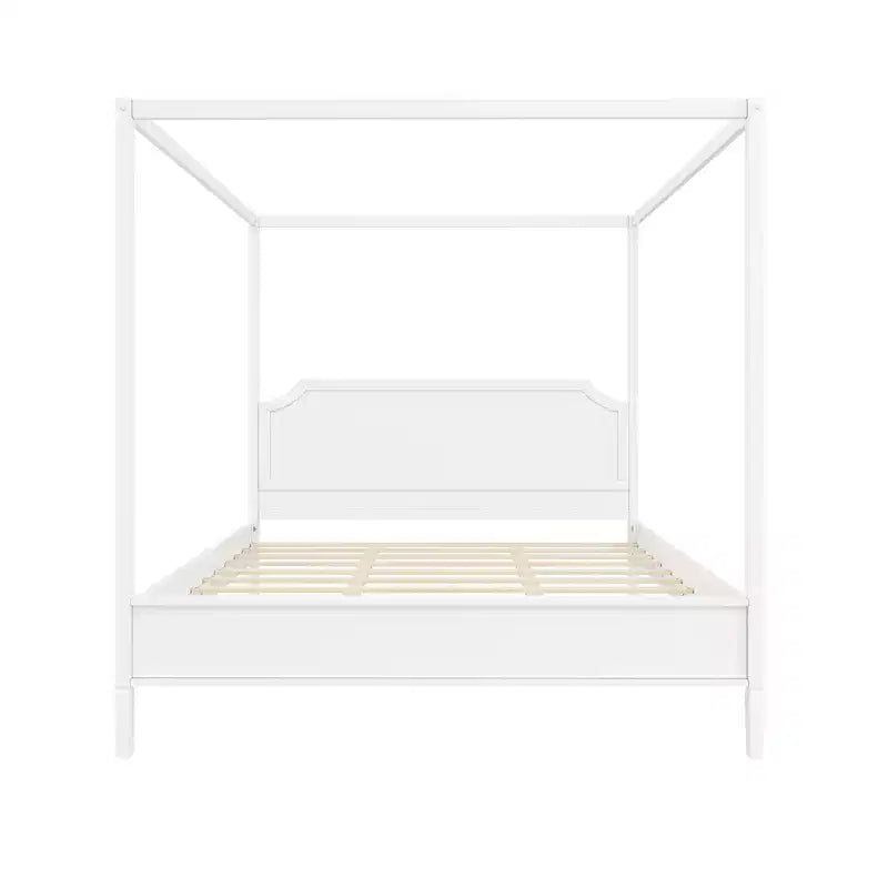 GDFStudio Flores Wooden Canopy Platform Bed with Headboard and Support Legs