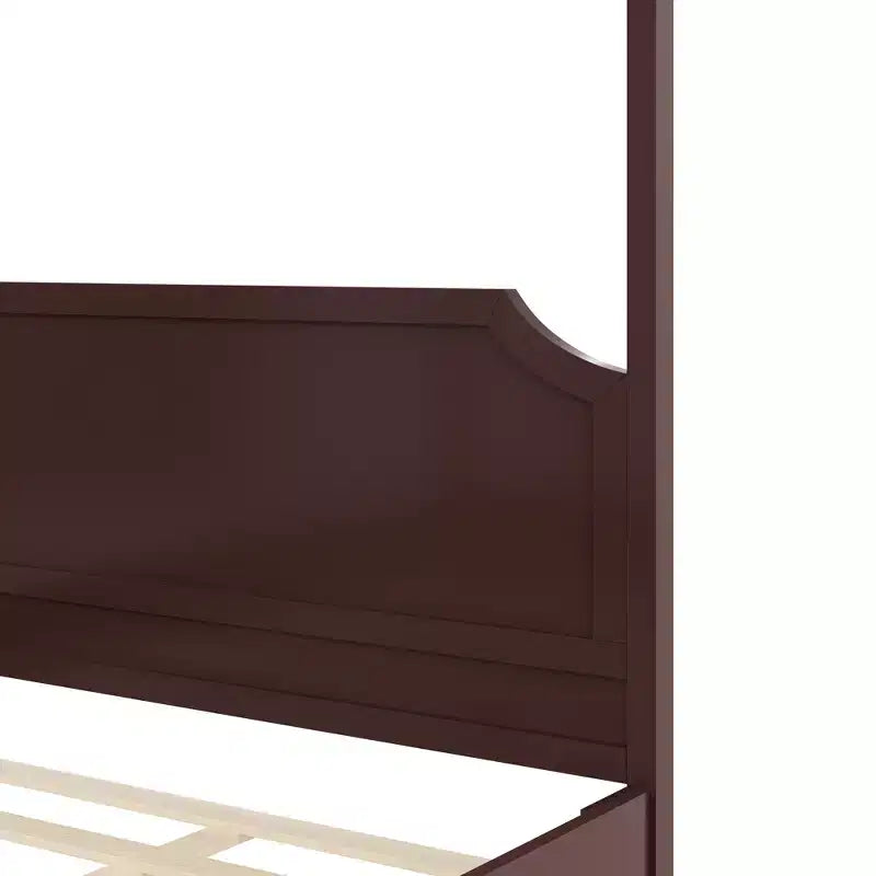 GDFStudio Flores Wooden Canopy Platform Bed with Headboard and Support Legs