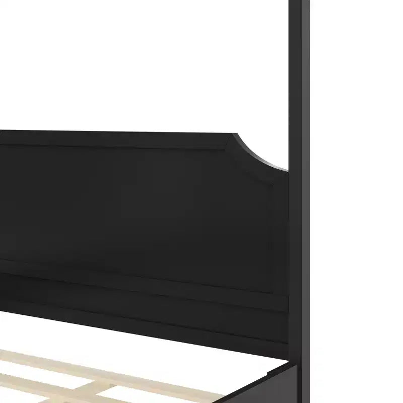GDFStudio Flores Wooden Canopy Platform Bed with Headboard and Support Legs